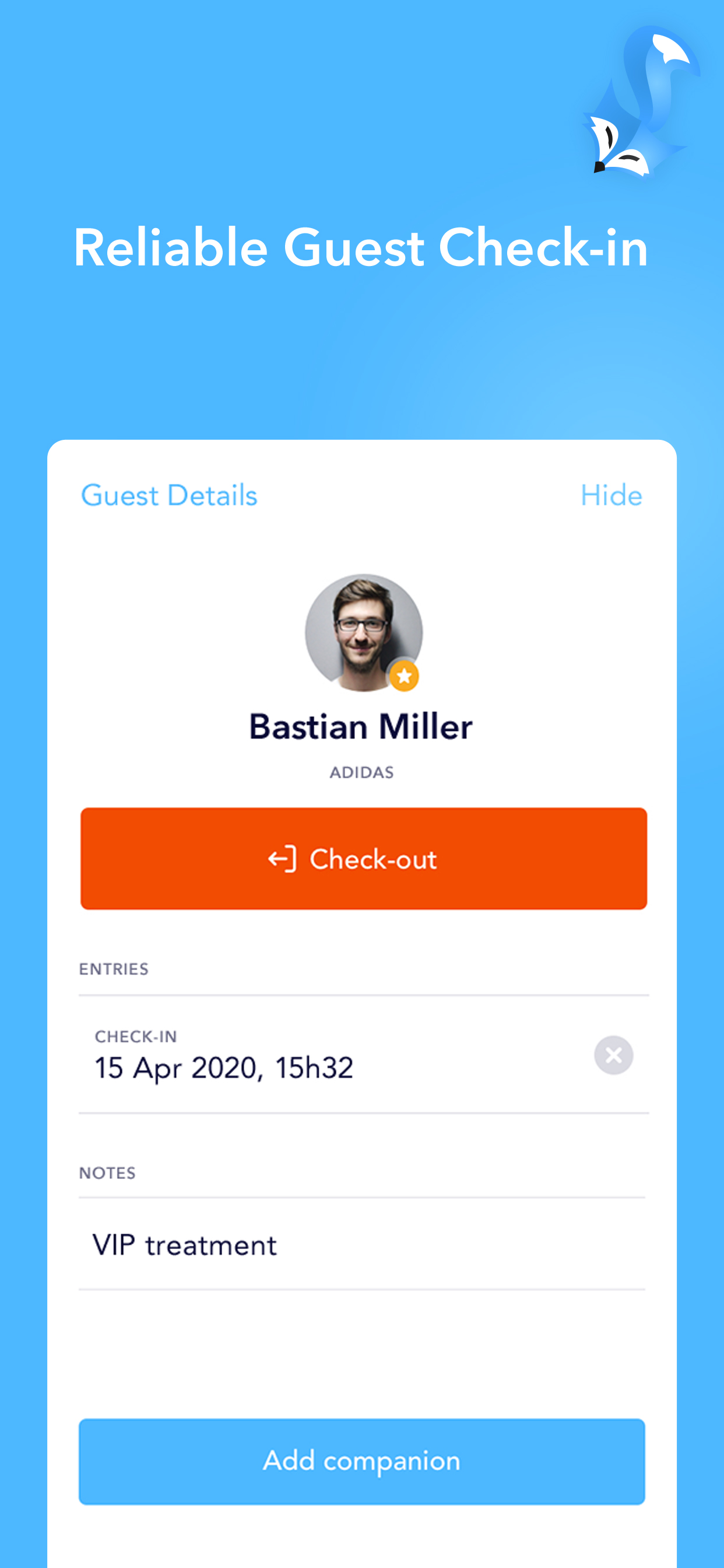 screenshot of Snafflz Guest List App